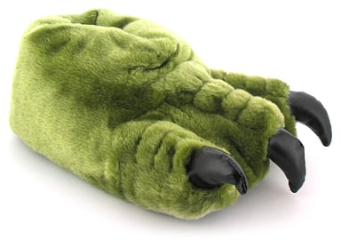 Childrens Novelty Slippers Claw Slip On - Green