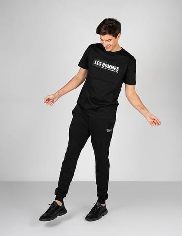 Camiseta Les Hommes Logo Frontal Hombre Negro