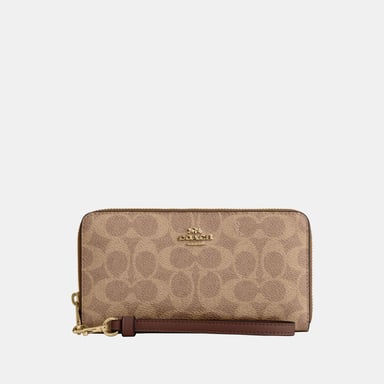 Long Zip Around Wallet in Signature Canvas
