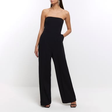 River Island Womens Jumpsuit Black Corset Bandeau