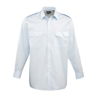 Premier Mens Long-Sleeved Pilot Shirt (Light Blue)