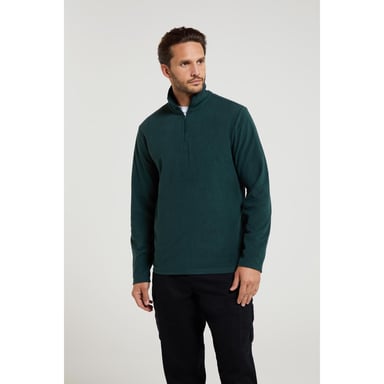 Mountain Warehouse Mens Camber II Half Zip Fleece Top (Dark Green)