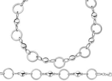 Orphelia Women's 925 Sterling Silver Set: Chain + Bracelet - Silver SET-014
