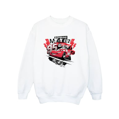 Disney Boys Cars Lightning McQueen Collage Sweatshirt (White)