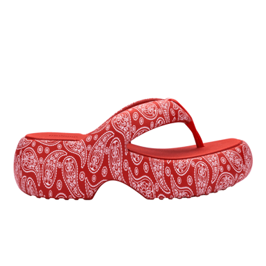 Free Fuzzy Printed Platform Red/White