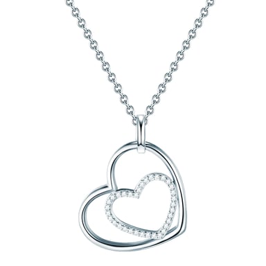 Necklace with pendant sterling silver zirconia white Rafaela Donata