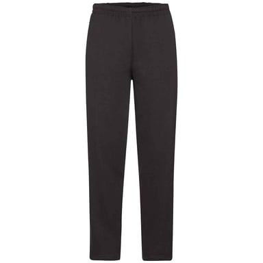 Fruit of the Loom Mens Open Hem Jogging Bottoms (Black)