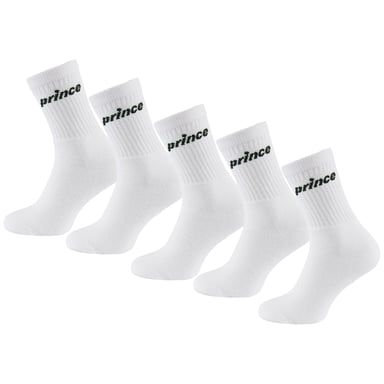Prince Tennis paquete de 5 calcetines blancos para hombre