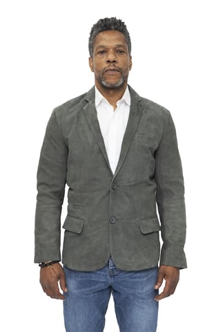 Chaqueta estilo blazer italiana de ante de cabra entallada para hombre - Alexandria