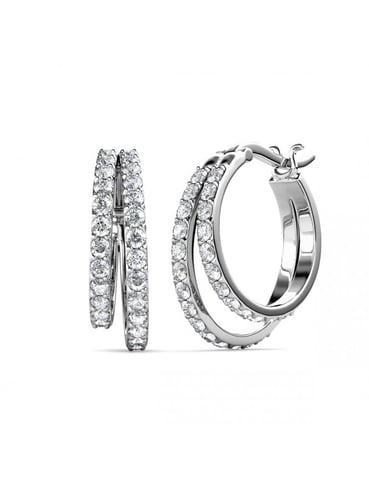 Pendientes Duo Circlet - Plata y Cristal