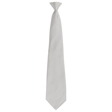 Premier Unisex Adult Colours Fashion Plain Clip-On Tie (Silver)