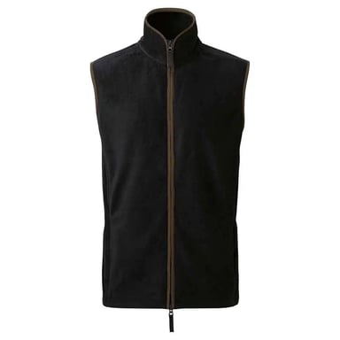 Premier Mens Artisan Fleece Gilet (Black/Brown)