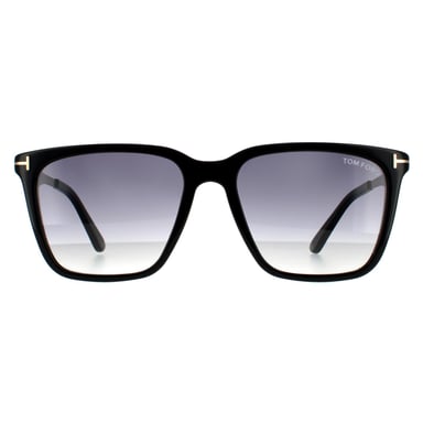 Tom Ford Square Mens Shiny Black Blue Grey Gradient