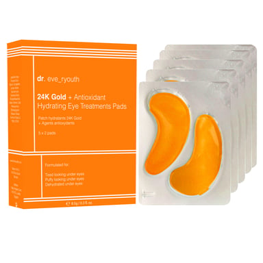 Almohadillas para tratamientos de ojos hidratantes antioxidantes y oro de 24 quilates