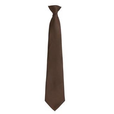 Premier Mens Fashion ”Colours” Work Clip On Tie (Brown)