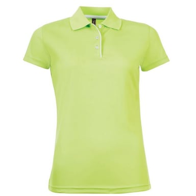 SOLS Womens/Ladies Performer Short Sleeve Pique Polo Shirt (Apple Green)