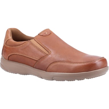 Hush Puppies Mens Aaron Slip On Leather Shoe (Chestnut Brown)