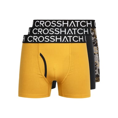 Crosshatch Mens Lynol Boxer Shorts (Pack of 3) (Yellow)