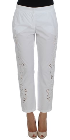 Vestido de flores blancas con recortes para mujer de Dolce & Gabbana, pantalones Sicilia.