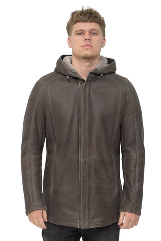 Parka con capucha de piel de oveja para hombre - Alafaya