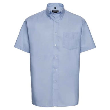 Russell Collection Mens Classic Oxford Short-Sleeved Shirt (Oxford Blue)