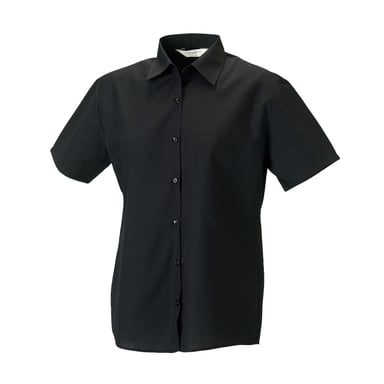 Russell Collection Womens/Ladies Poplin Easy-Care Short-Sleeved Formal Shirt (Black)