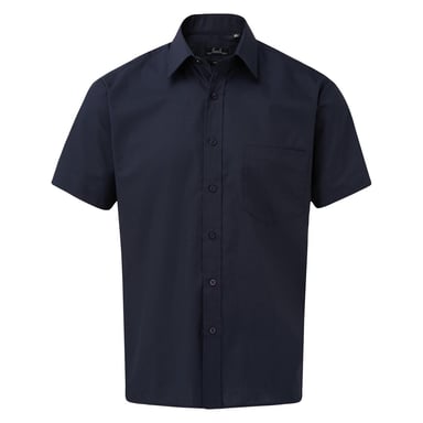 Premier Mens Short Sleeve Poplin Shirt (Navy)