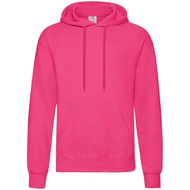 Fruit Of The Loom Adults Unisex Classic Hooded Sweatshirt (Fuchsia)