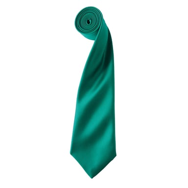 Premier Unisex Adult Colours Satin Tie (Emerald)
