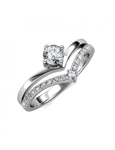 Anillo Zinnia - Plata y Cristal