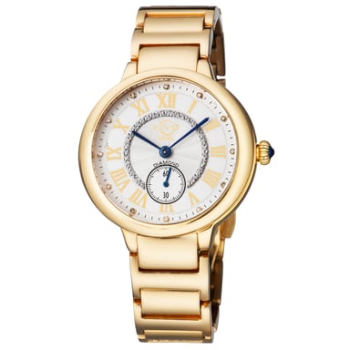 GV2 Rome Reloj de pulsera YG con esfera plateada para mujer
