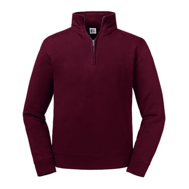 Russell Mens Authentic Zip Neck Sweatshirt (Burgundy)