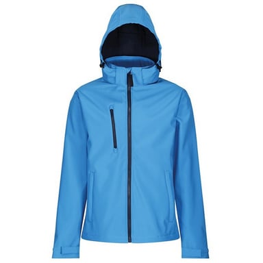 Regatta Mens Venturer Hooded Soft Shell Jacket (French Blue/Navy)