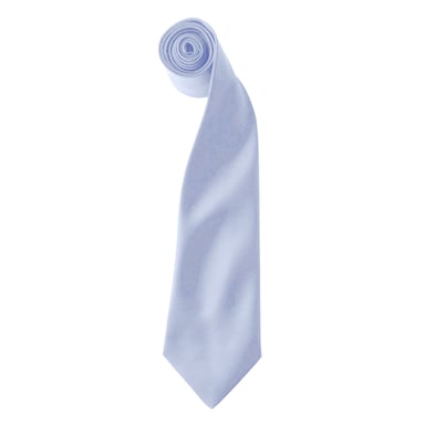 Premier Colours Mens Satin Clip Tie (Pack of 2) (Light Blue)