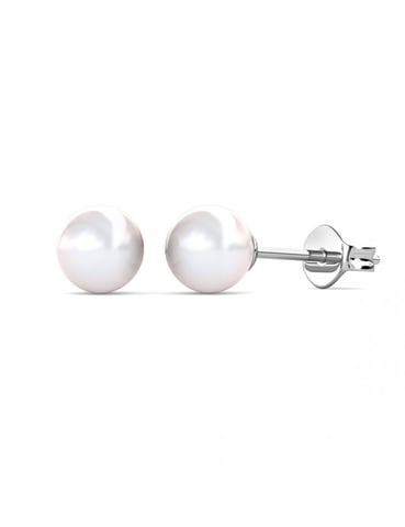 Pendientes de Perlas Luna Llena - Plata y Cristal