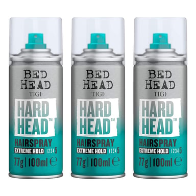 Bed Head by TIGI Hard Head Hairspray for Long-Lasting Extreme Hold 100 ml, 3pack