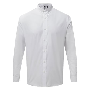 Premier Adults Unisex Long Sleeve Grandad Shirt (White)