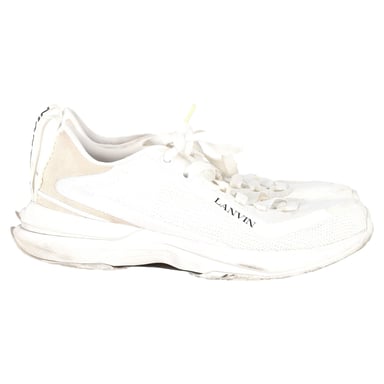 Lanvin L-I Lace-Up Sneakers in White Mesh