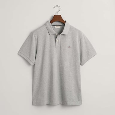 Men's Gant Embroidered Archive Shield Polo Shirt in Grey