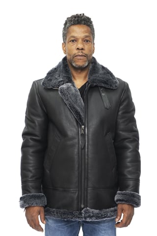 Chaqueta de piel de oveja de aviador B3 para hombre - Alhambra
