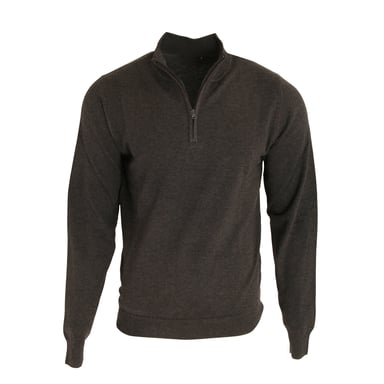 Premier Mens 1/4 Zip Neck Knitted Sweater (Charcoal)