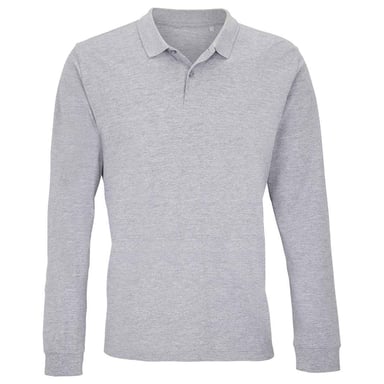 SOLS Unisex Adult Planet Long-Sleeved Polo Shirt (Grey Melange)