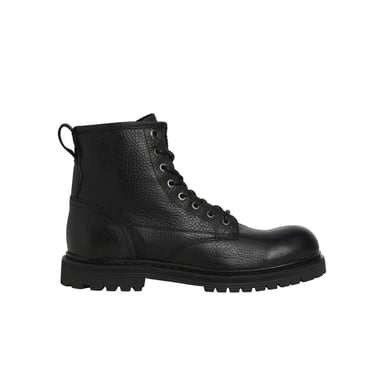 Jack & Jones Bota de piel Buckley con cordones Negro