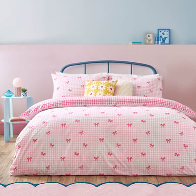 Juego de funda nórdica con estampado de lazo a cuadros Heya Home
