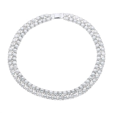 Necklace 2 Rows of Real Freshwater Pearls 4 mm