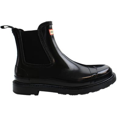Hunter Commando Chelsea Gloss Stiefel negro para mujer