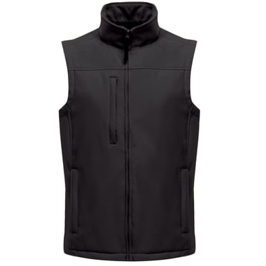 Regatta Mens Flux Softshell Bodywarmer / Sleeveless Jacket (Water Repellent & Wind Resistant) (All Black)
