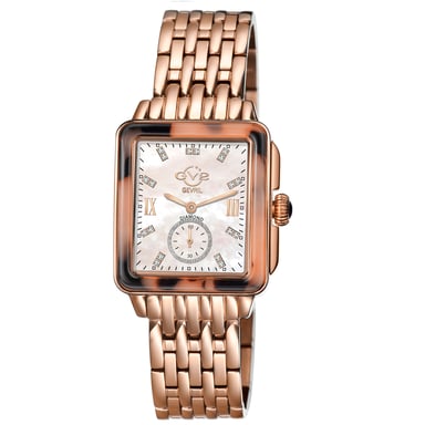 GV2 Mujeres Bari Tortoise Swiss Quartz Diamantes Madre de Perla Esfera Dorado Rosa Reloj de cuarzo suizo