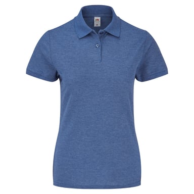 Fruit Of The Loom Womens Lady-Fit 65/35 Short Sleeve Polo Shirt (Heather Royal)