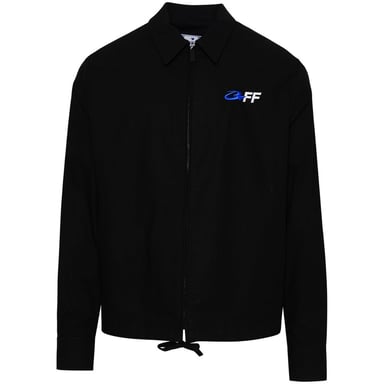 Off-White Camisa hibrida negra con cremallera Exact Opposite